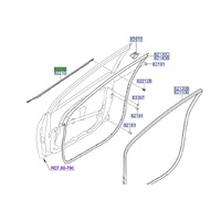 Hyundai i30 RH Outside Front Door Belt Weatherstrip Assy 