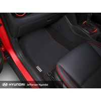 Hyundai Kona Carpet Floor Mat Set of 4 Red Stitching 08/2017-04/2023 image