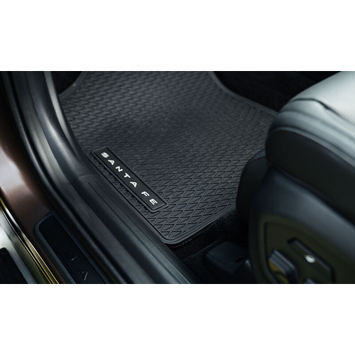 Hyundai Santa Fe MX5 Tailored Rubber Floor Mats 3 Row Set HEV 2024 - Onwards
