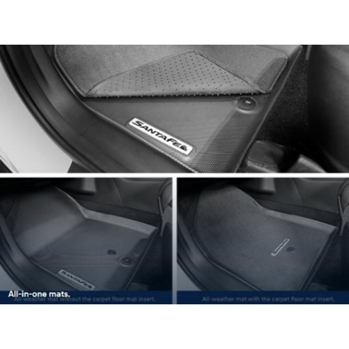 Hyundai All-In Carpet & Rubber Mats Set of 3 for Santa Fe 09/2020 onwards